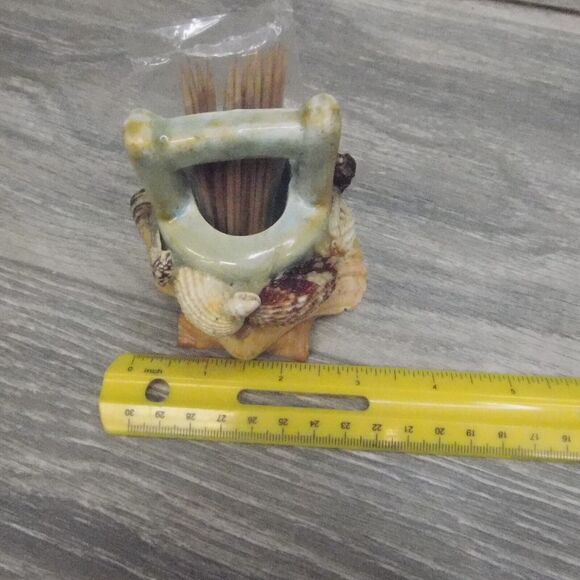 Nautical Coastal Kitchen Decor Seashell Toothpick Holder Basket Wishing Well - Picture 12 of 16
